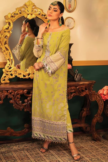 Alkaram FC-20F-22-Lime Green Festive Eid Lawn 2022 Online Shopping